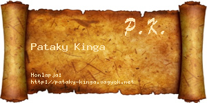 Pataky Kinga névjegykártya